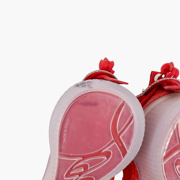 Louboutin Arpoador Drawstring Sock Sneaker Red Suede Size 40 US 10 Women Low Top - Picture 13 of 15